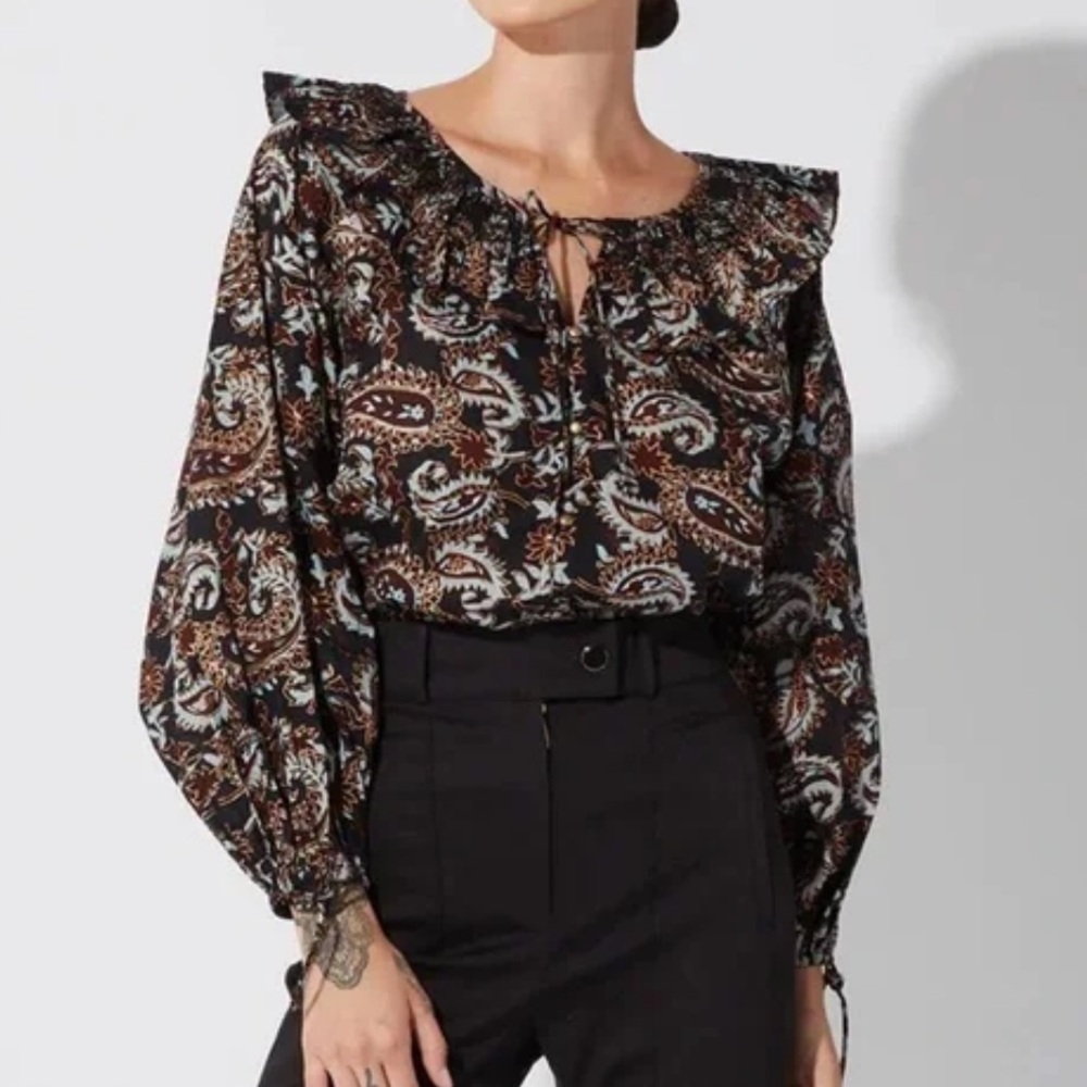 Cleobella Jillian Blouse in Avalon Block print